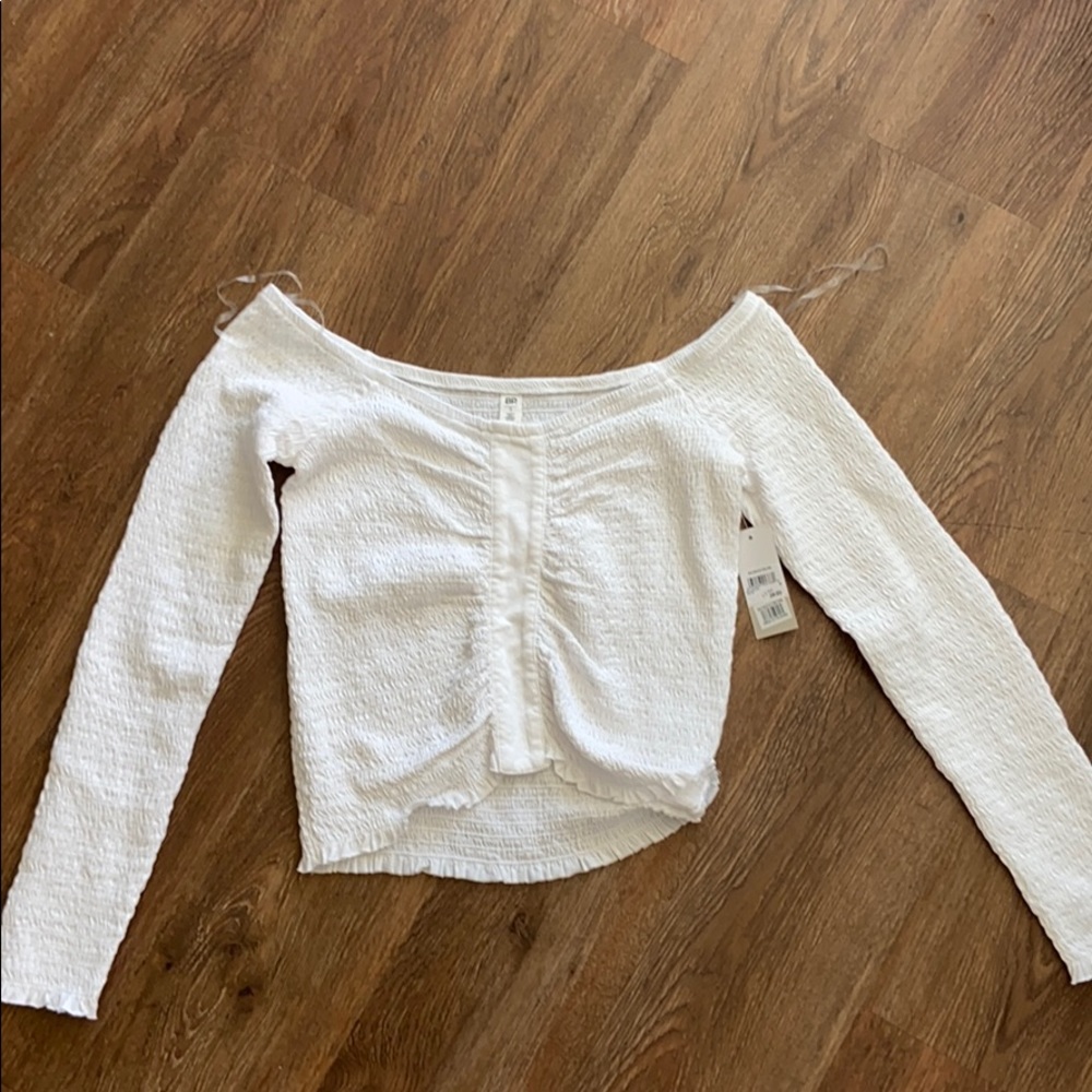 Ruched BP long sleeve shirt